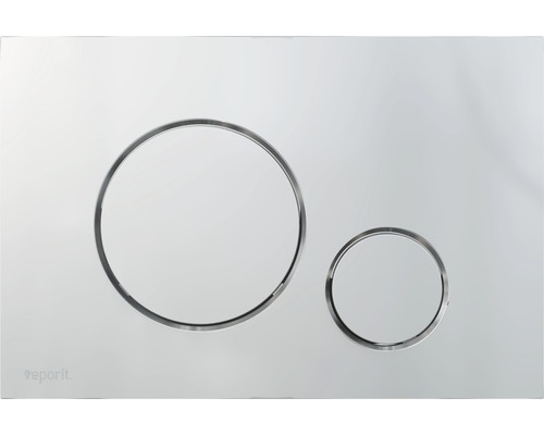 veporit. Bedieningsplaat RONDE plaat chroom mat / Drukknop chroom mat