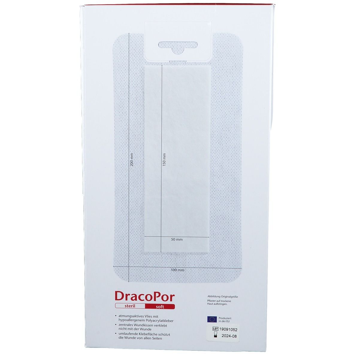DracoPor Soft weiß 10 x 20 cm steril