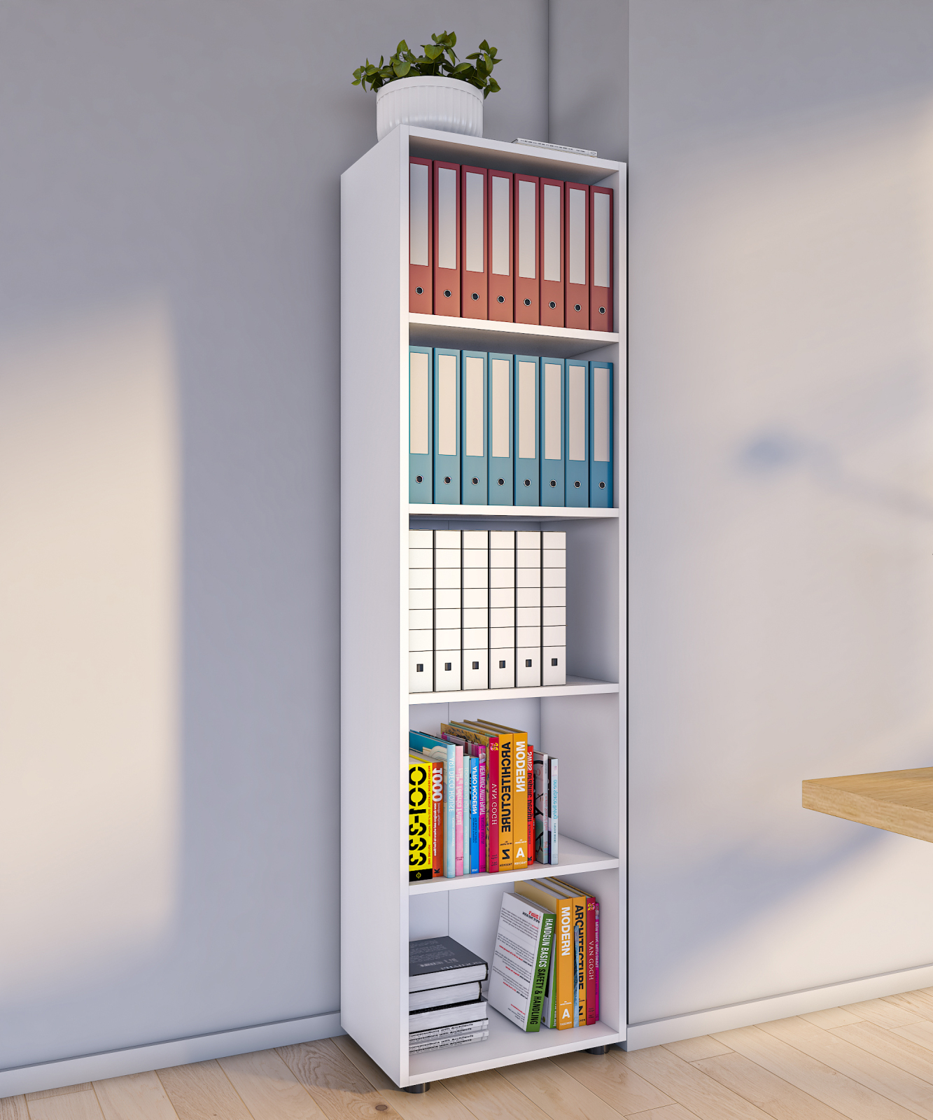 Regal ULAS - weiß - 5 Fächer - 49 cm