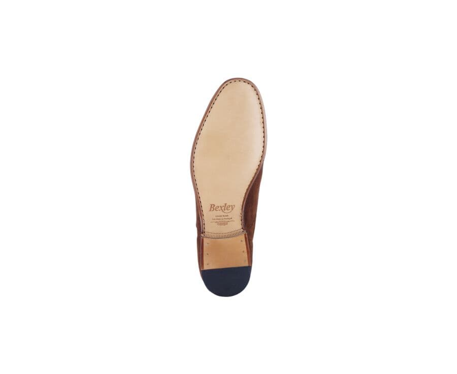 Derbies homme Velours Havane semelle cuir - BISHTON