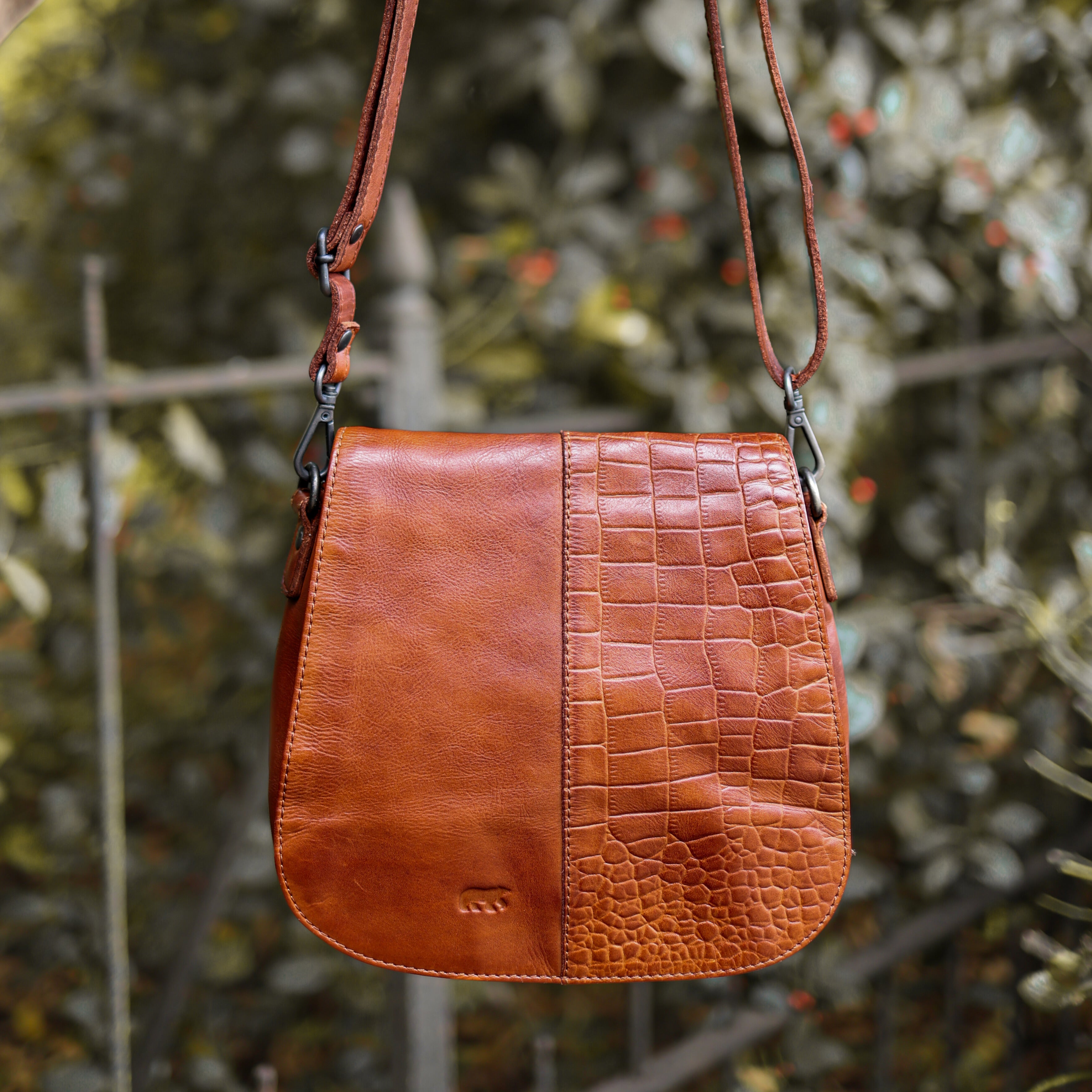 Schoudertasje 'Jennie' cognac croco Cognac
