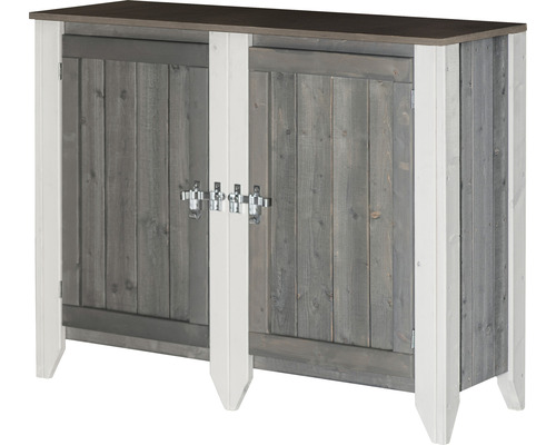 Tuinkast/buitenkeuken Konsta type 561 dressoir incl. 2 deuren 115 x 40 x 88 cm lichtgrijs-crème