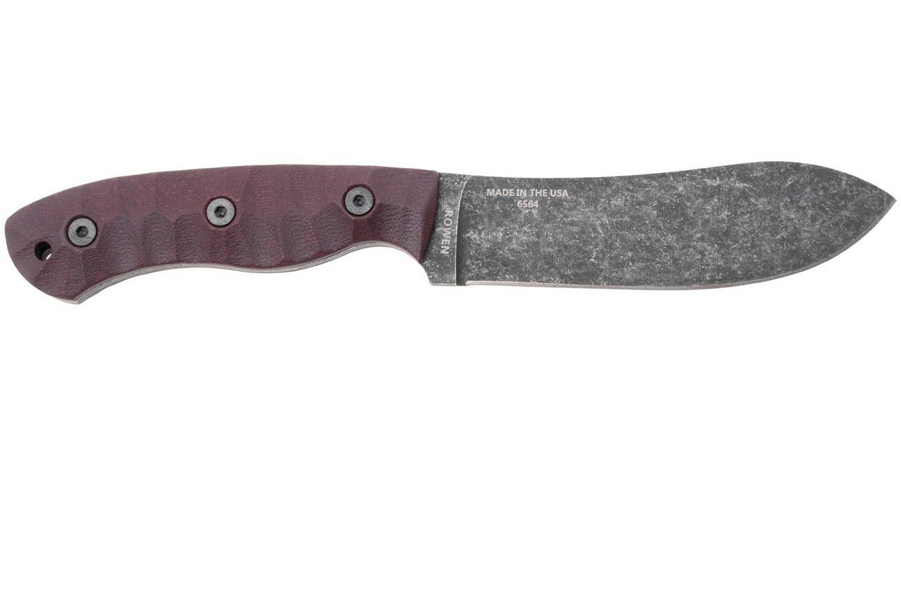 ESEE JG5, ESEE-JG5-LM, 1095 Stone Washed Black Oxide, Burgundy Linen Micarta, outdoormes, James Gibson design