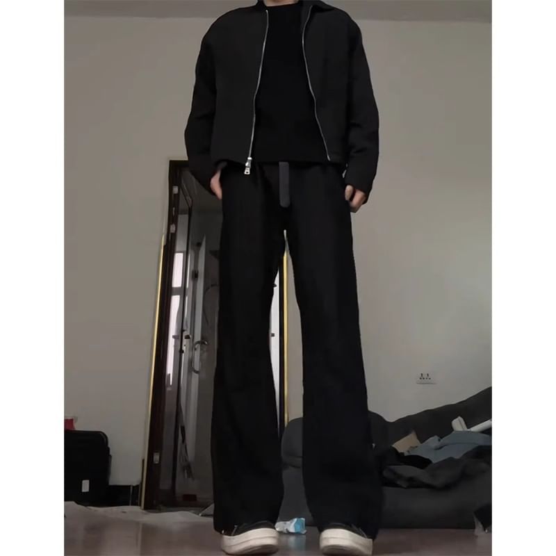 Chuoku - Mid Rise Plain Bootcut Dress Pants