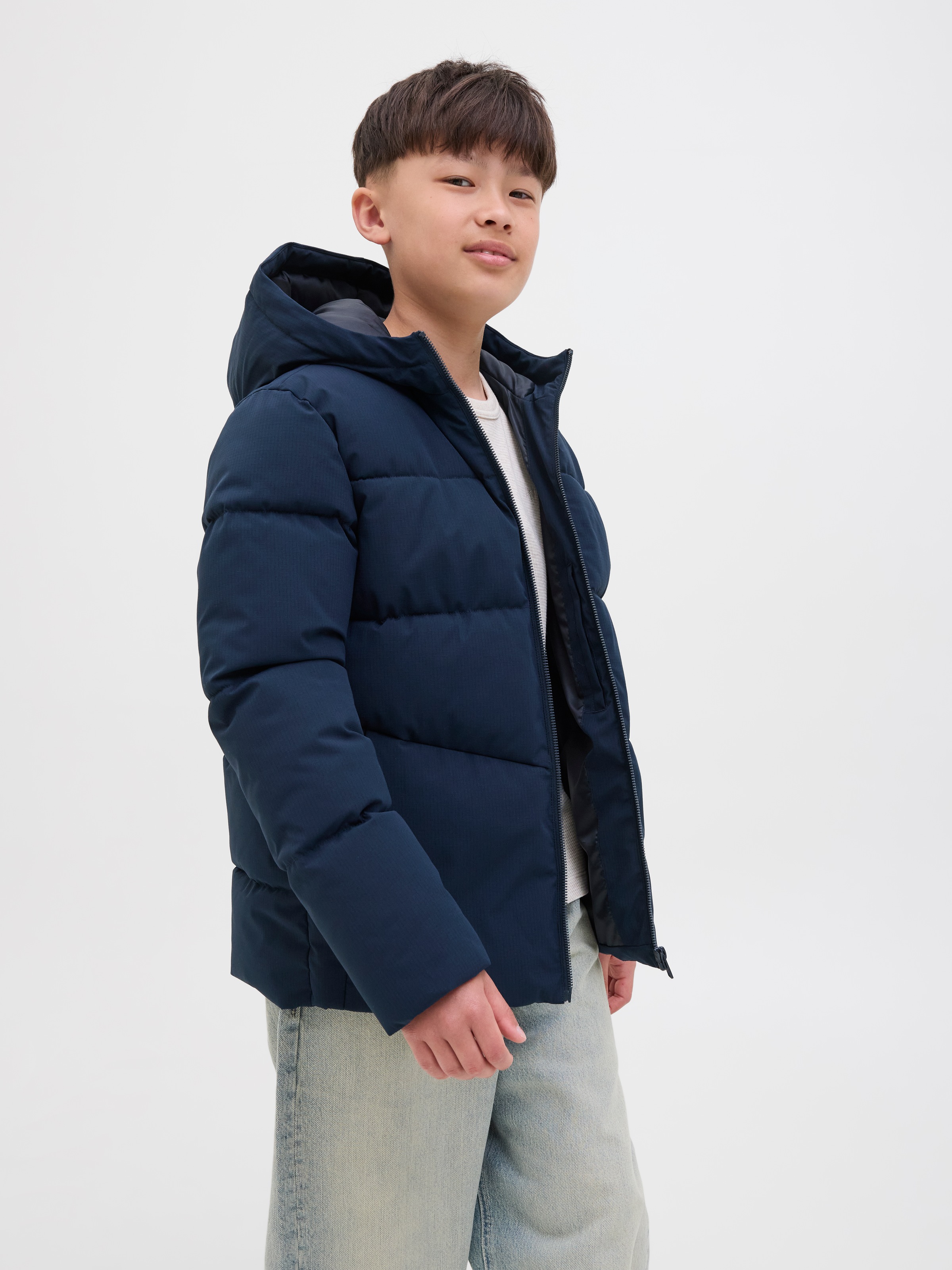 Jack & Jones Junior Steppjacke »JJGLOBAL PUFFER JACKET JNR« mit Kapuze