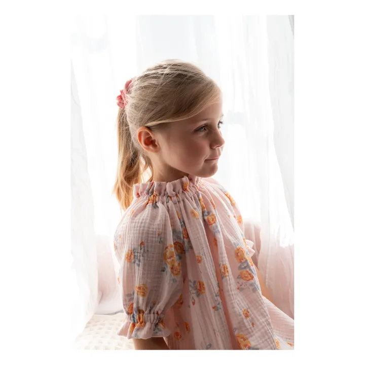 Risu Risu Robe de Nuit Exquise Double Gaze de Coton Bio | Rose pâle