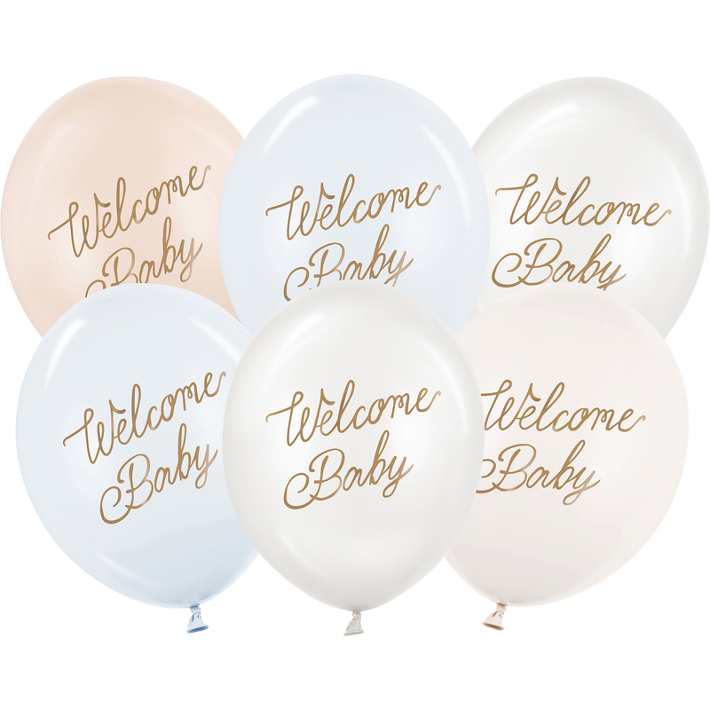 Partydeco Luftballons Welcome Baby, 6 Stück, assortiert