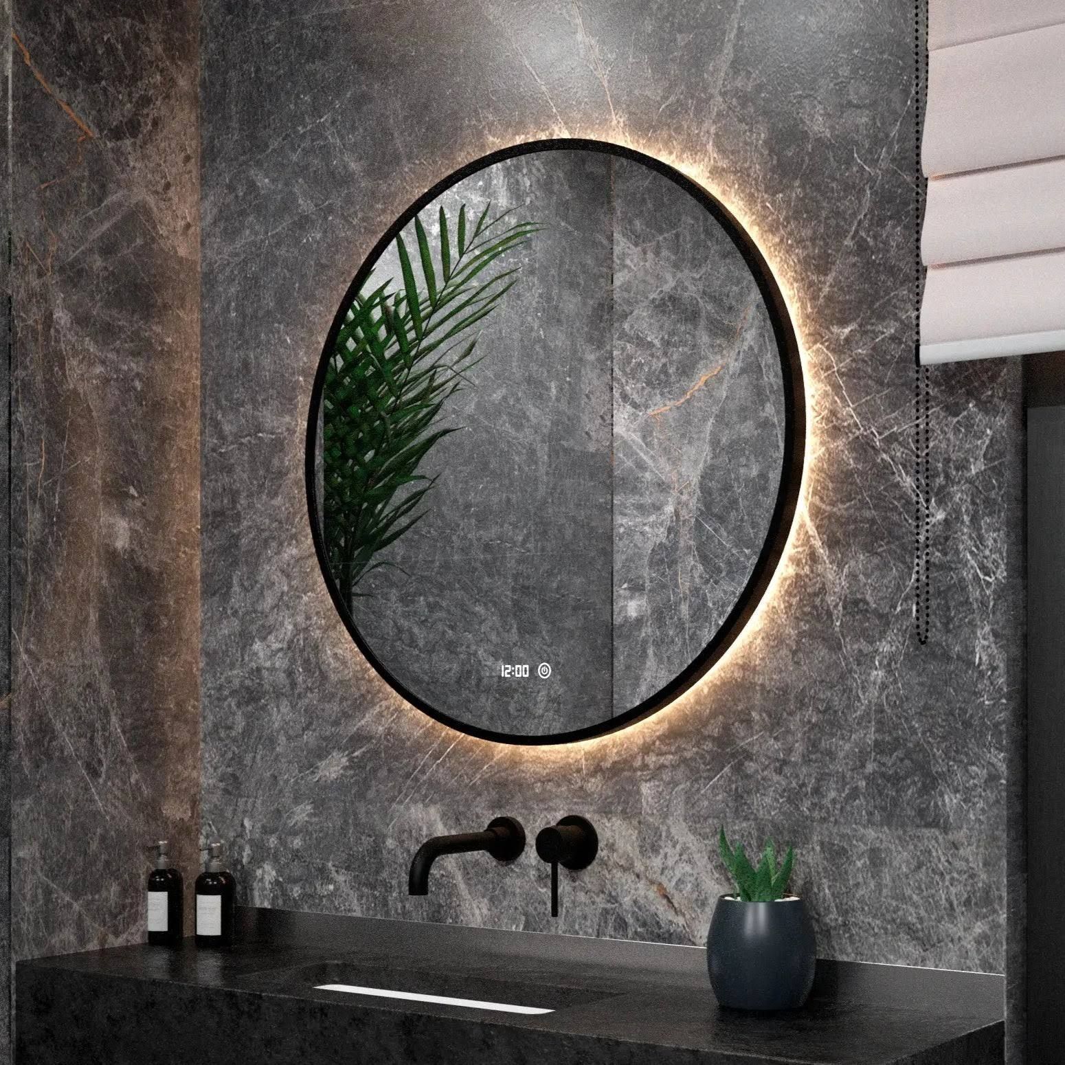 Badezimmerspiegel - 80cm - Schwarzer Rahmen - Mirlux