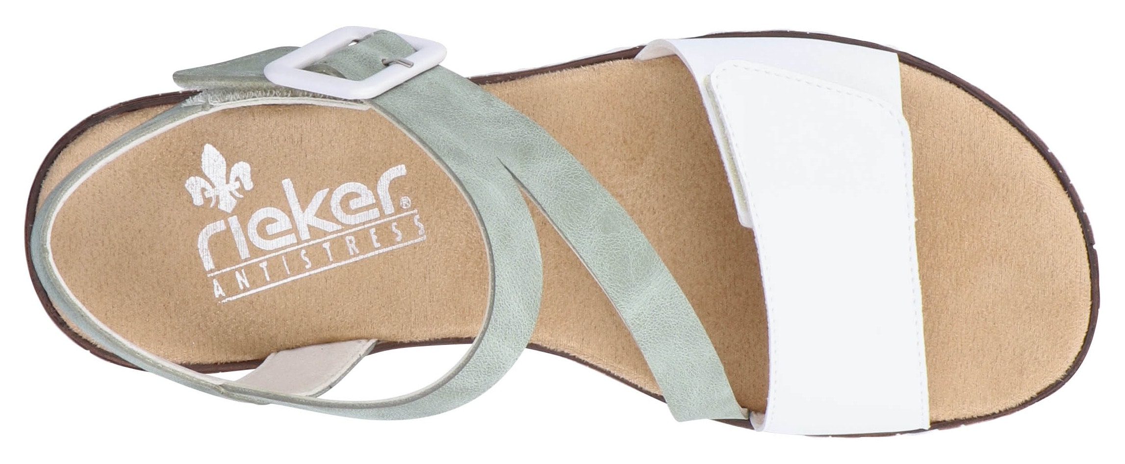 Rieker Riemchensandale  Sommerschuh, Sandalette, Keilabsatz, mit asymmetrischem Riemchen