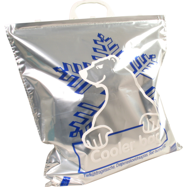 Tas, LDPE, platte handgreep, 45x45cm, koeldraagtas,