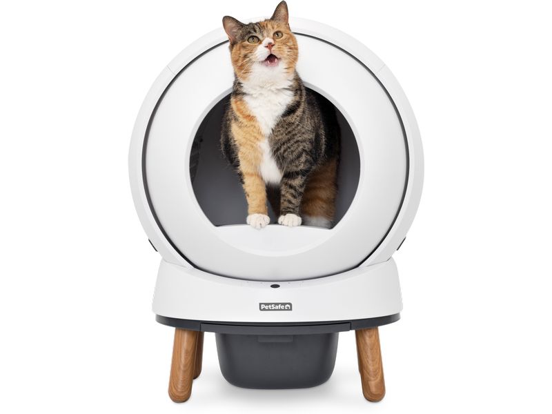 PetSafe Katzentoilette ScoopFree SmartSpin Selbstreinigende Katzentoilette mit App-Steuerung für eine saubere und gesunde Umgebung