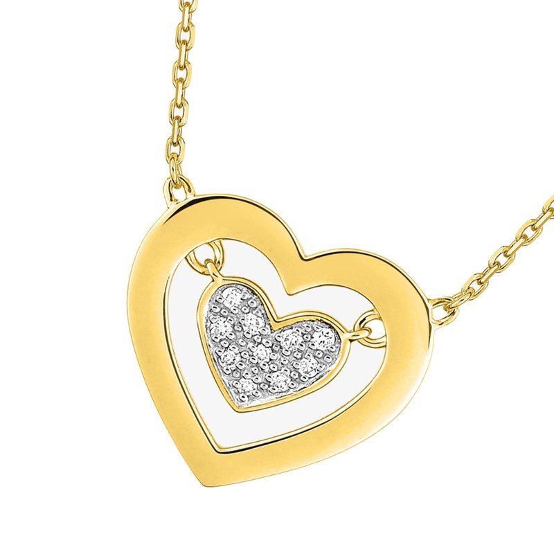 Collier Femme - Or 18 Carats - Diamant 0,05 Carats - Longueur : 42 cm