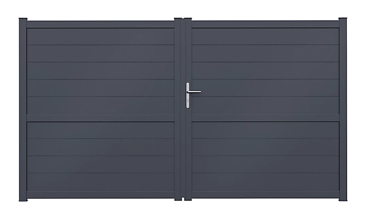 Portail Jardimat aluminium Perth gris anthracite - 350 x h.170 cm