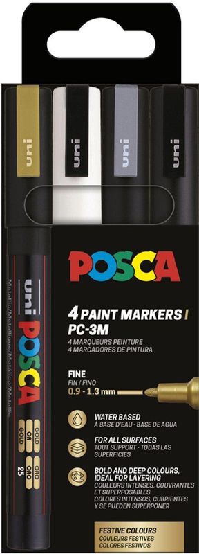 Uni Posca - PC3M - Marker Set - 8 Stuks - Zachte Kleuren