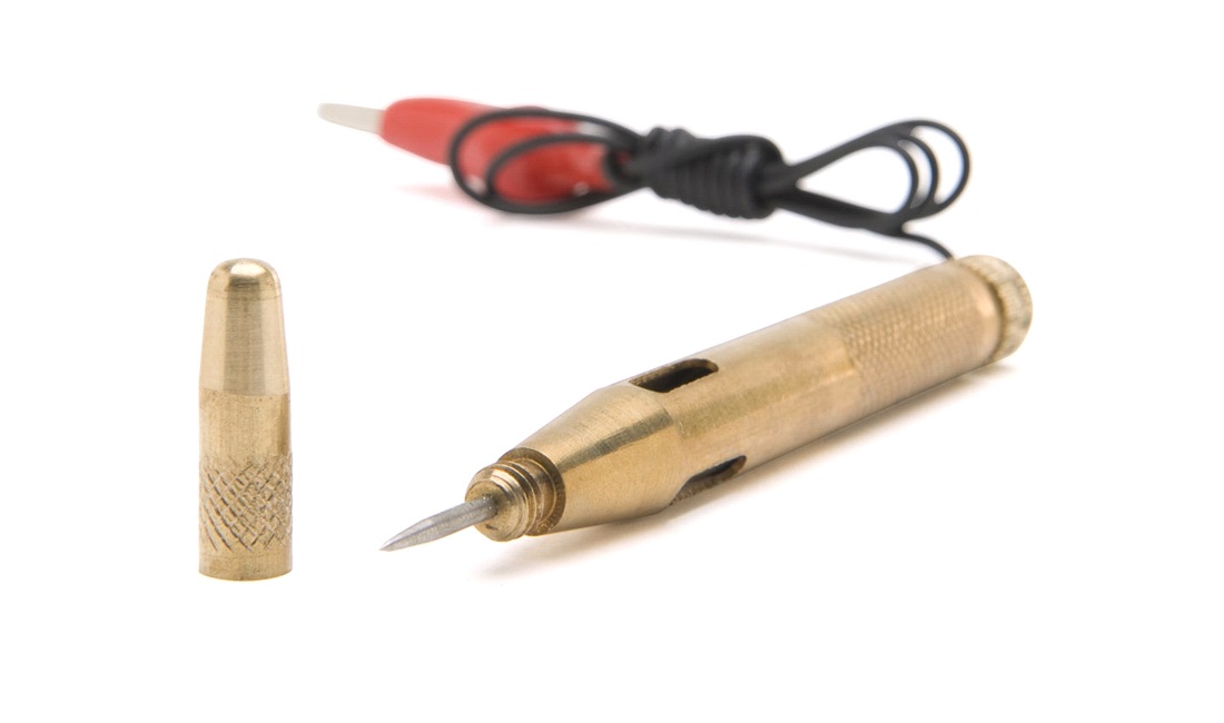 Prøvelampe, messing, 6-24 volt