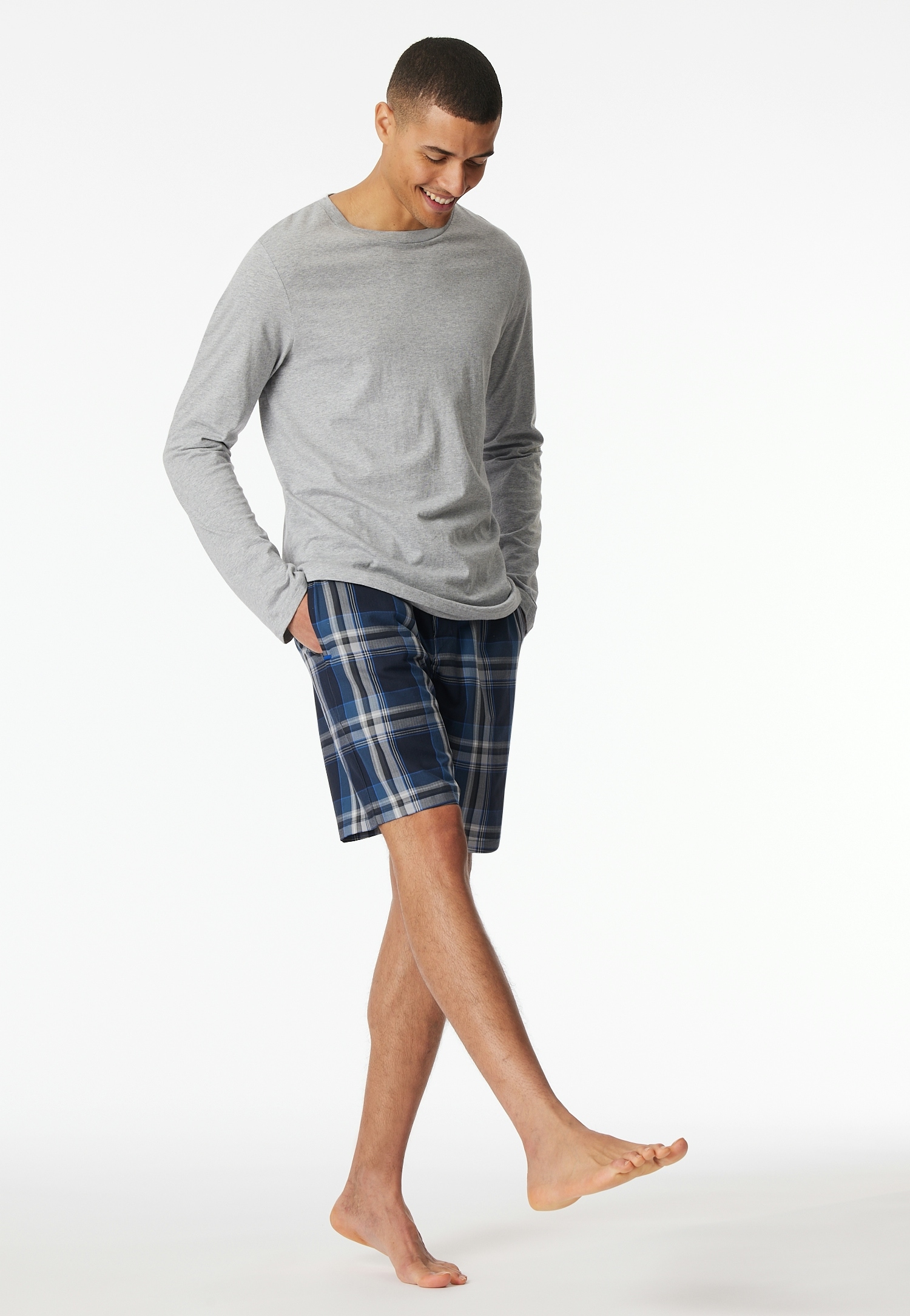 Schiesser Bermudas »Mix + Relax«  kariert, Gummizug, Bindeband