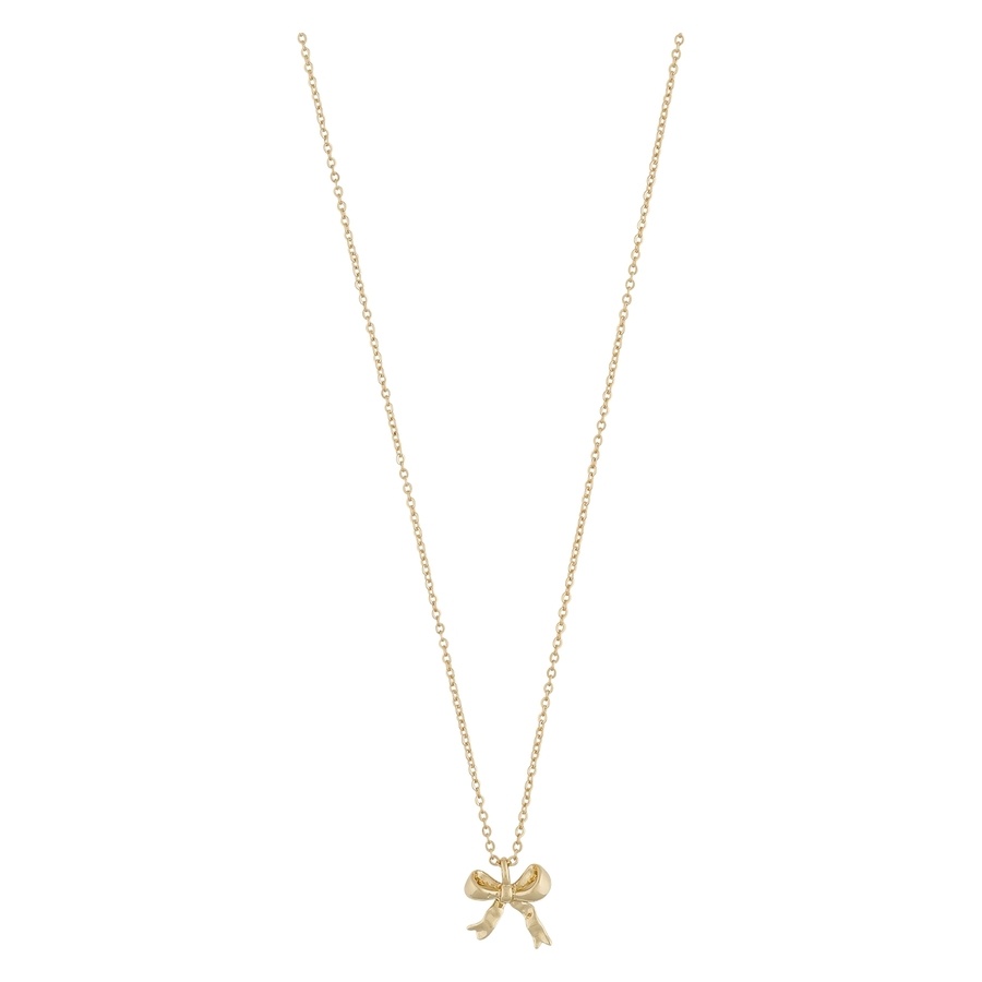Snö Of Sweden Stina Bow Pendant Necklace Plain Gold 42cm
