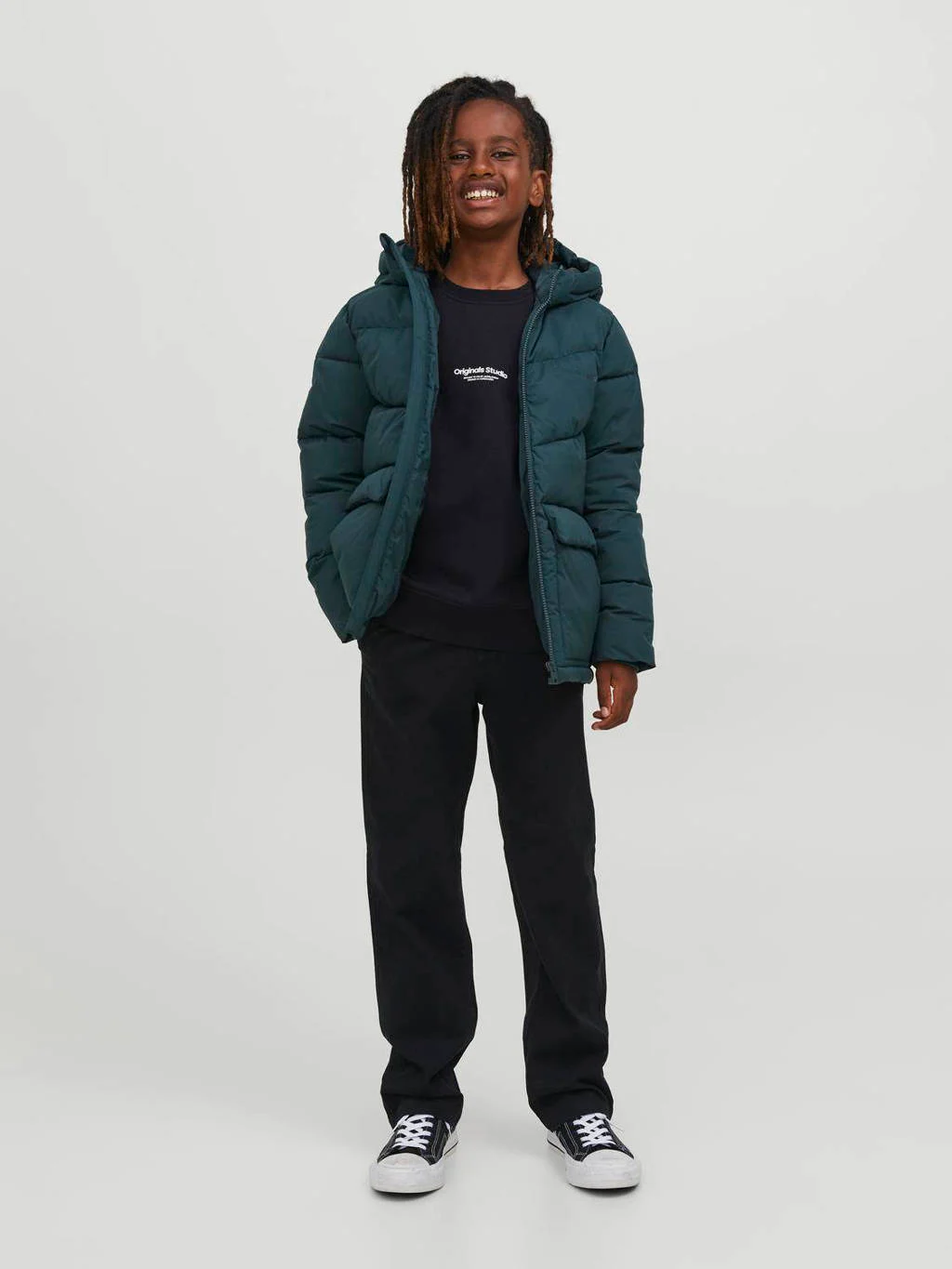 JACK & JONES sweater JORVESTERBRO met tekst zwart