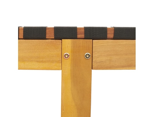 VIDAXL - Bain de soleil Chaises longues lot de 2 noir bois d'acacia solide et tissu