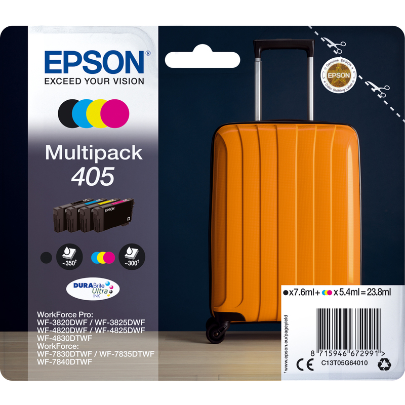 Epson 405 Tintenpatronen Multipack, cyan, gelb, magenta, schwarz
