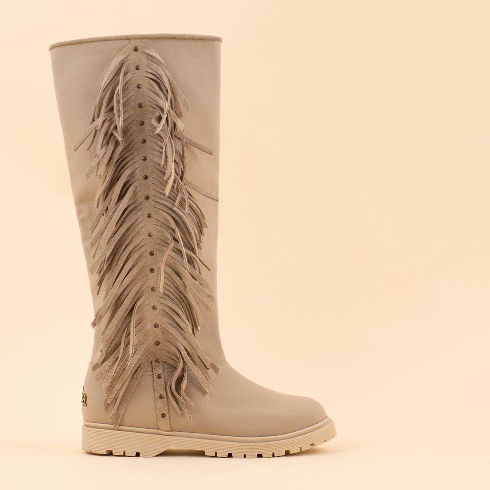 *gevoerd* CHA boots Fringe Tall Dust
