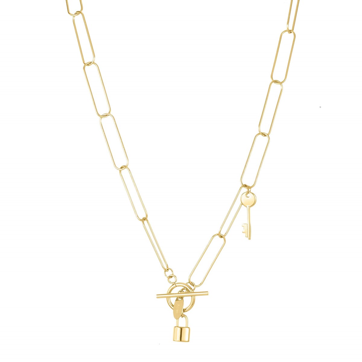 Collier Secret acier doré or