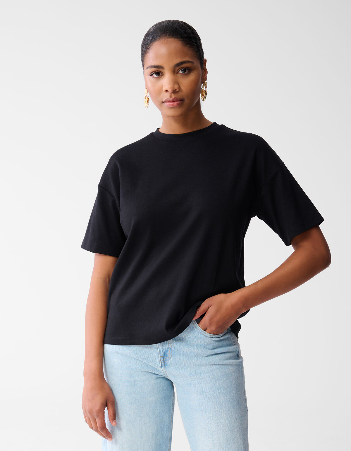 Oversized Basis T-shirt Zwart