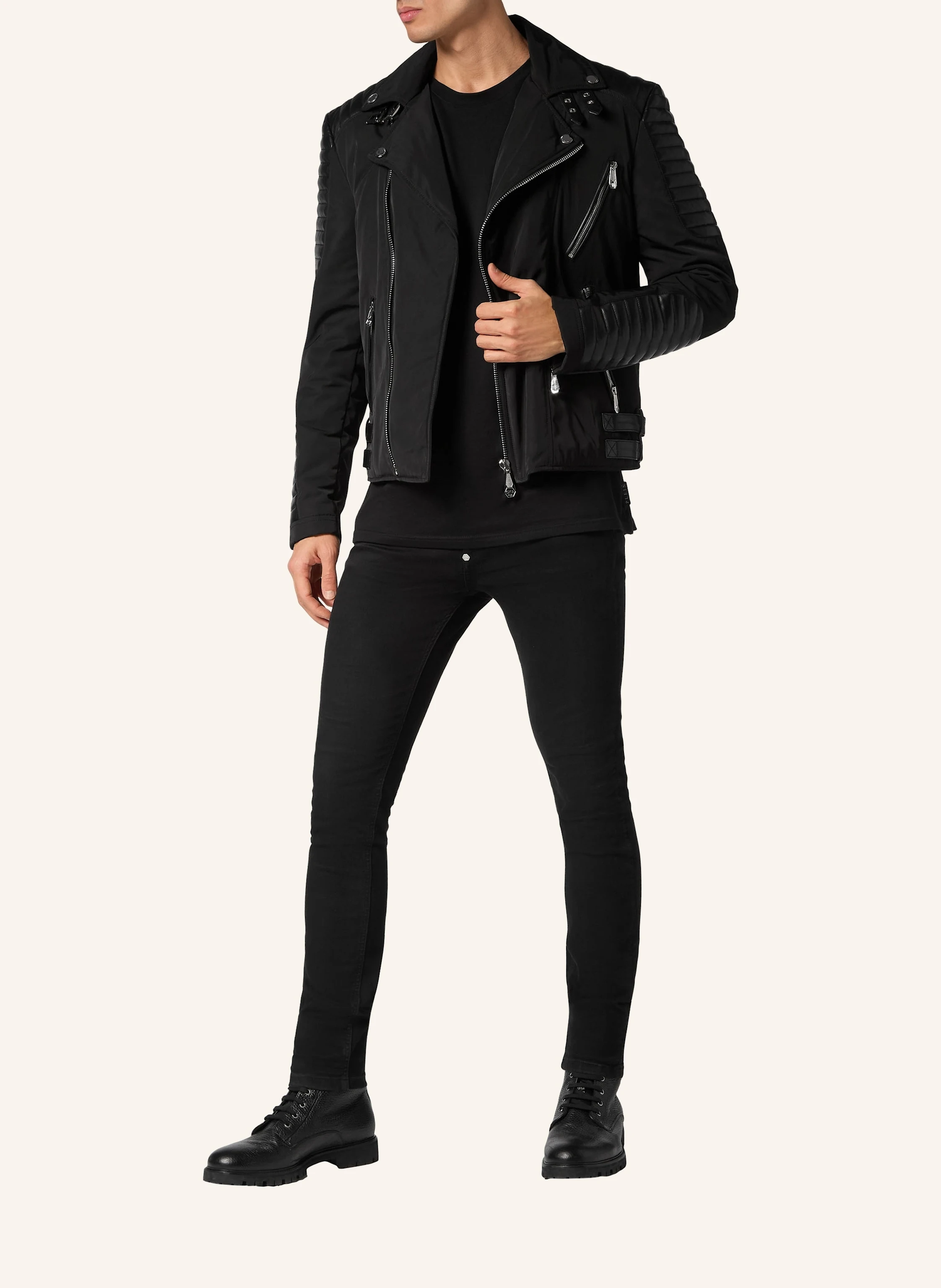 PHILIPP PLEIN Biker-Jacke mit Leder