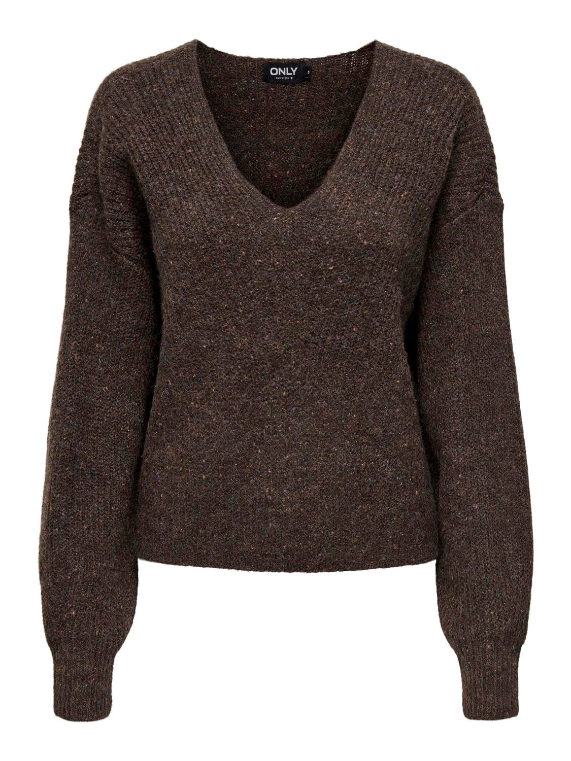 ONLVENEDA Strickpullover Chestnut