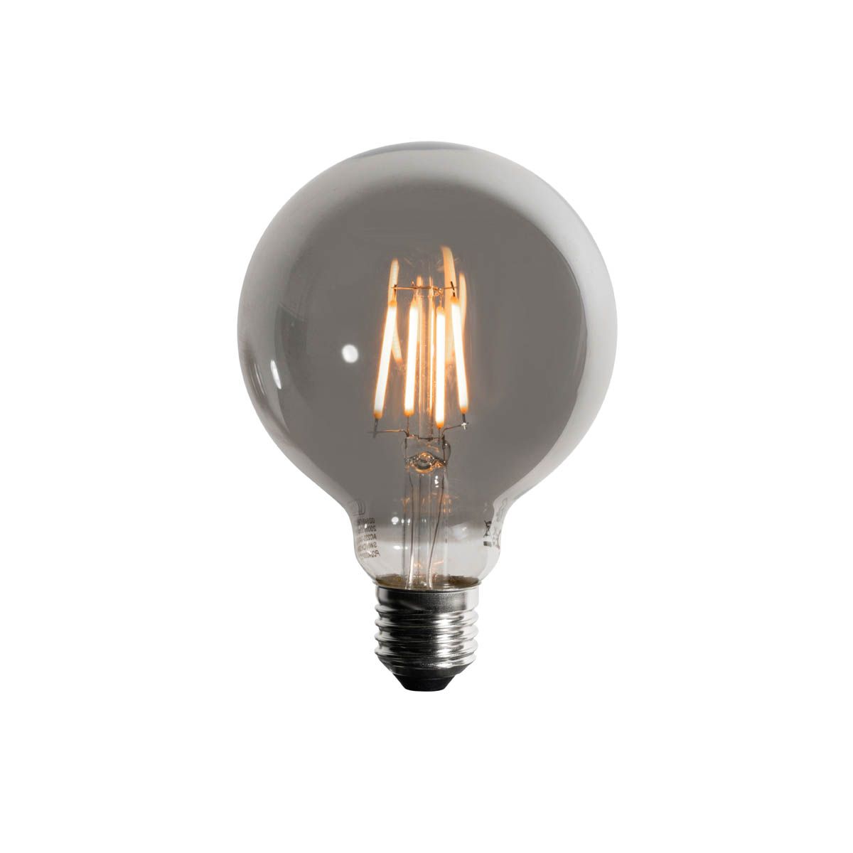 Set van 5 E27 dimbare LED lampen smoke G95 5W 200 lm 1900K