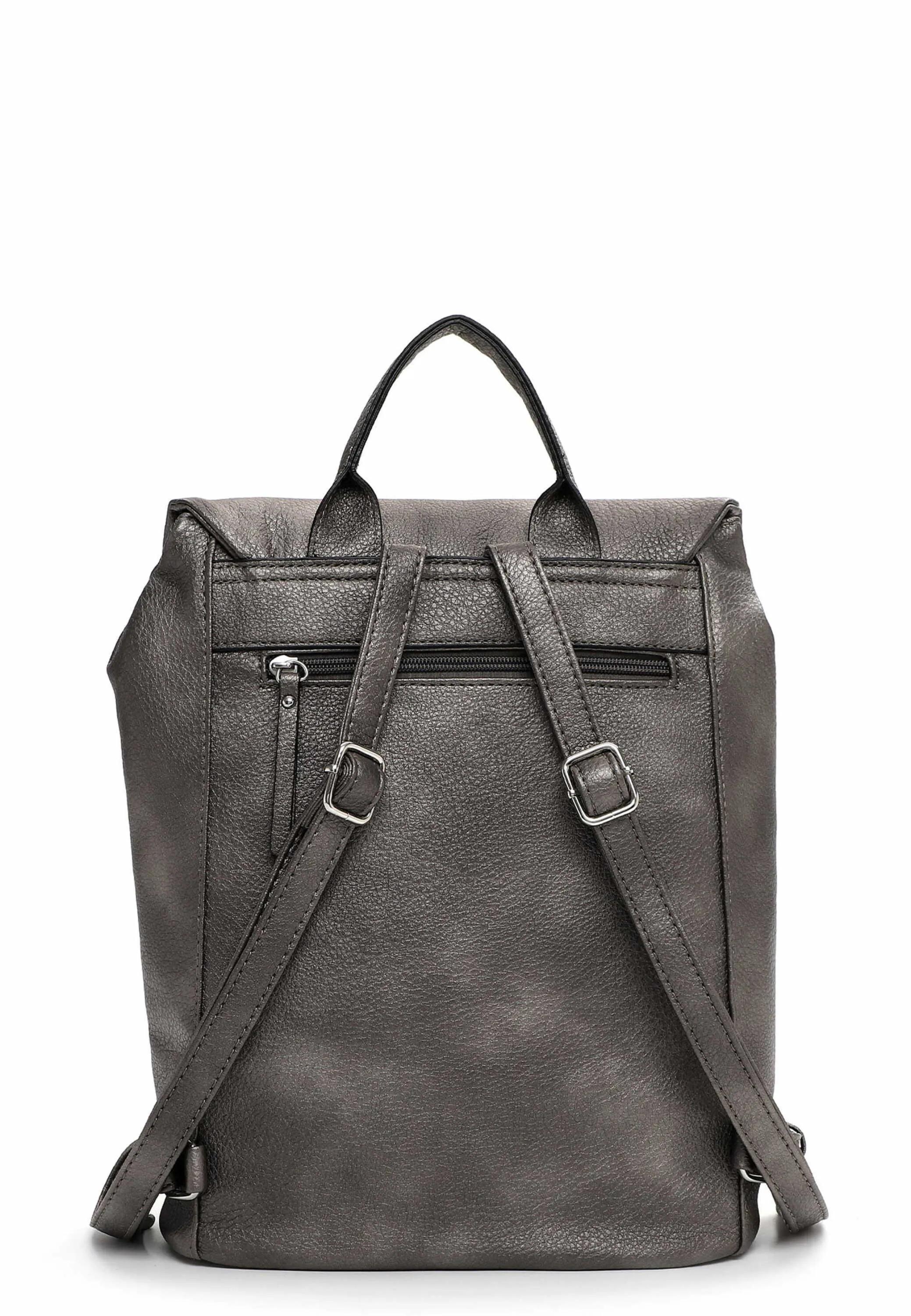 RUE68 Rucksack Altsilber Lederimitat