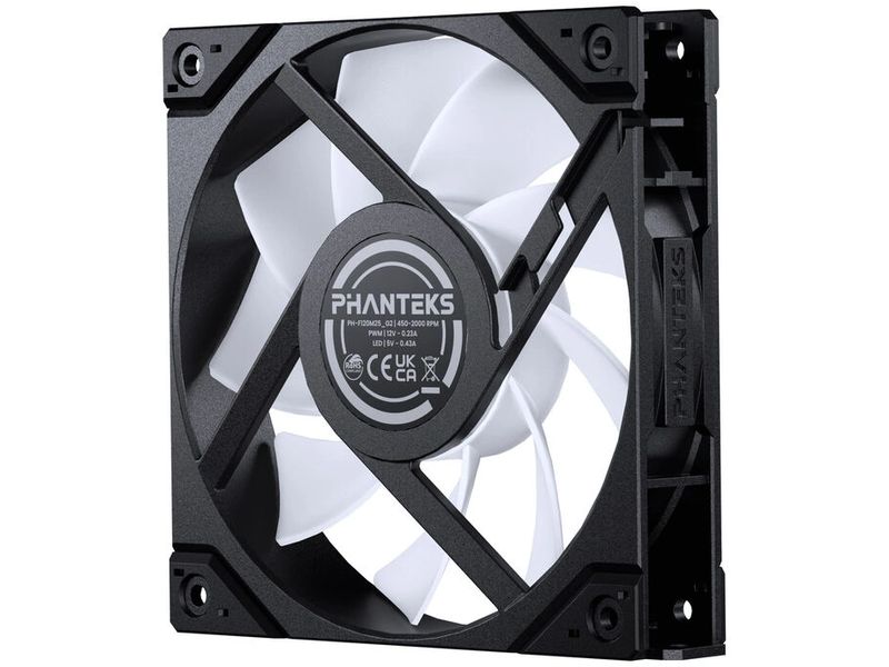 Phanteks PC-Lüfter M25G2-120 Schwarz 120-mm-Lüfter mit PWM und D-RGB-Beleuchtung