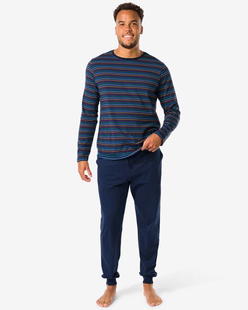 pyjama homme rayé bleu foncé