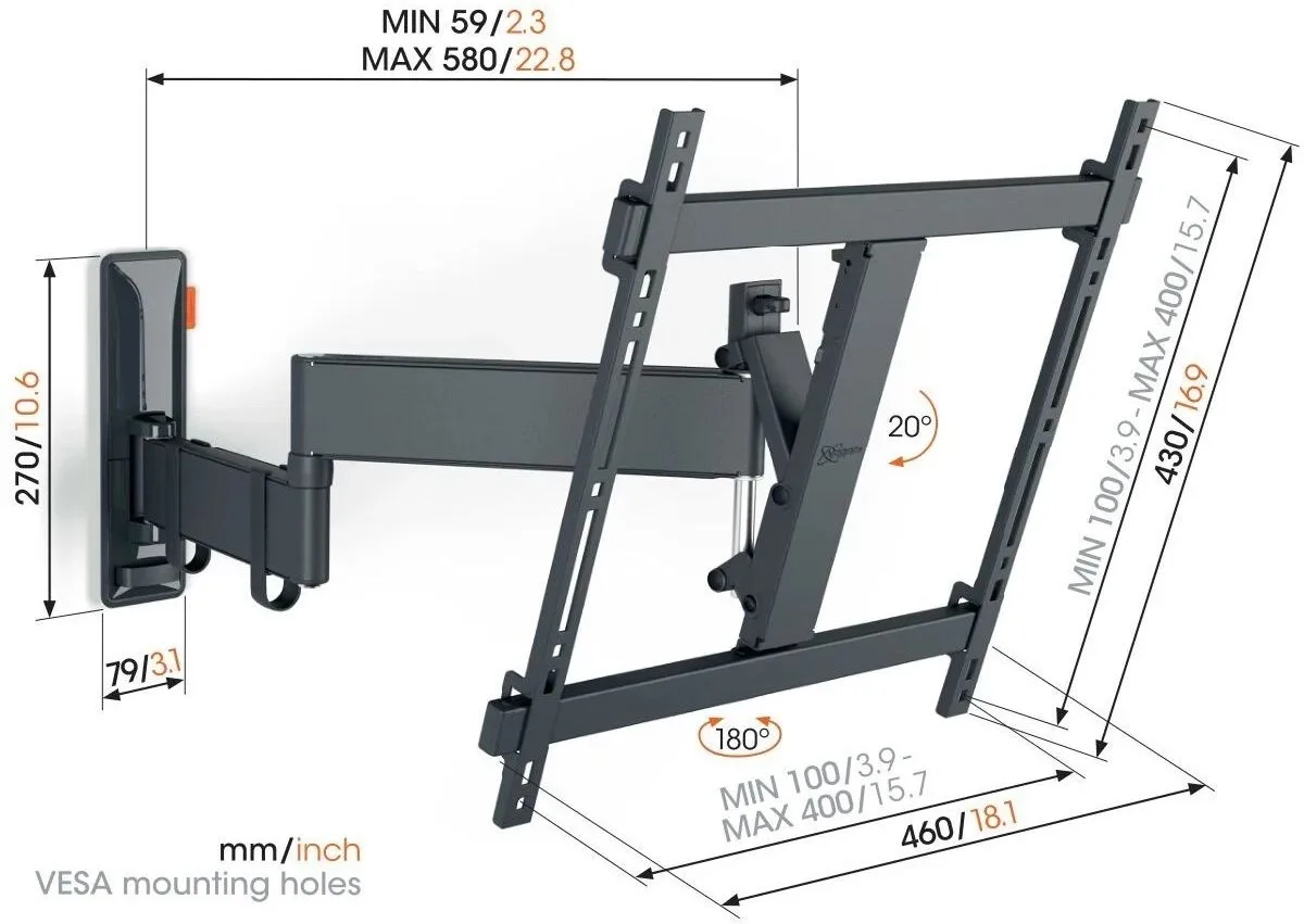 Vogel's TVM 3445 Noir Supports TV
