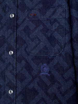 Camisa jeans clássica Crest TH Monogram para ambos os sexos