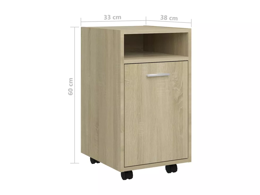 Armoire latérale avec roues Chêne Sonoma Bois d'ingénierie