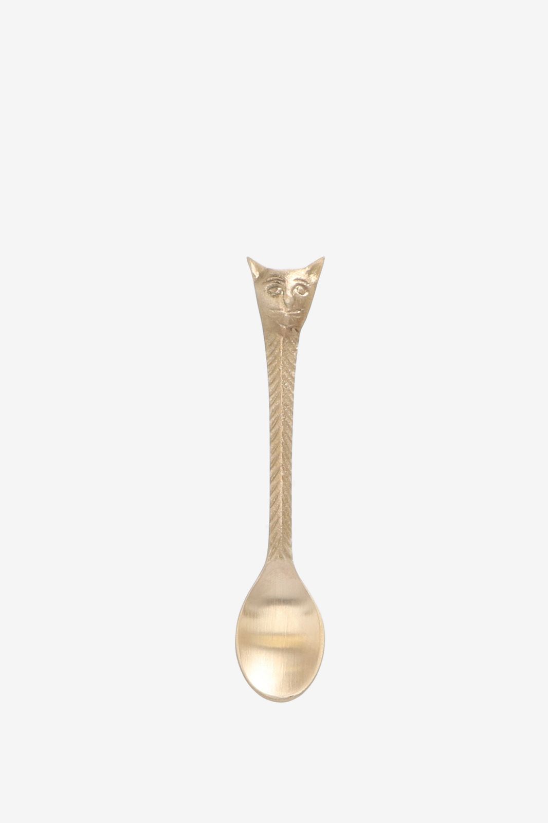 Goudkleurige theelepel poes