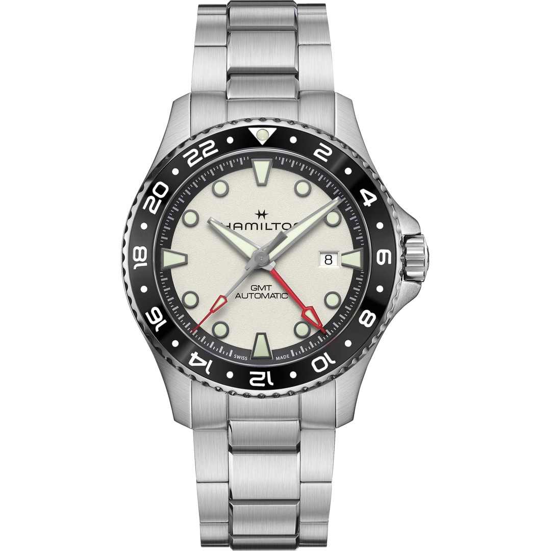Hamilton Khaki Navy Scuba Auto GMT 43 Silbrig