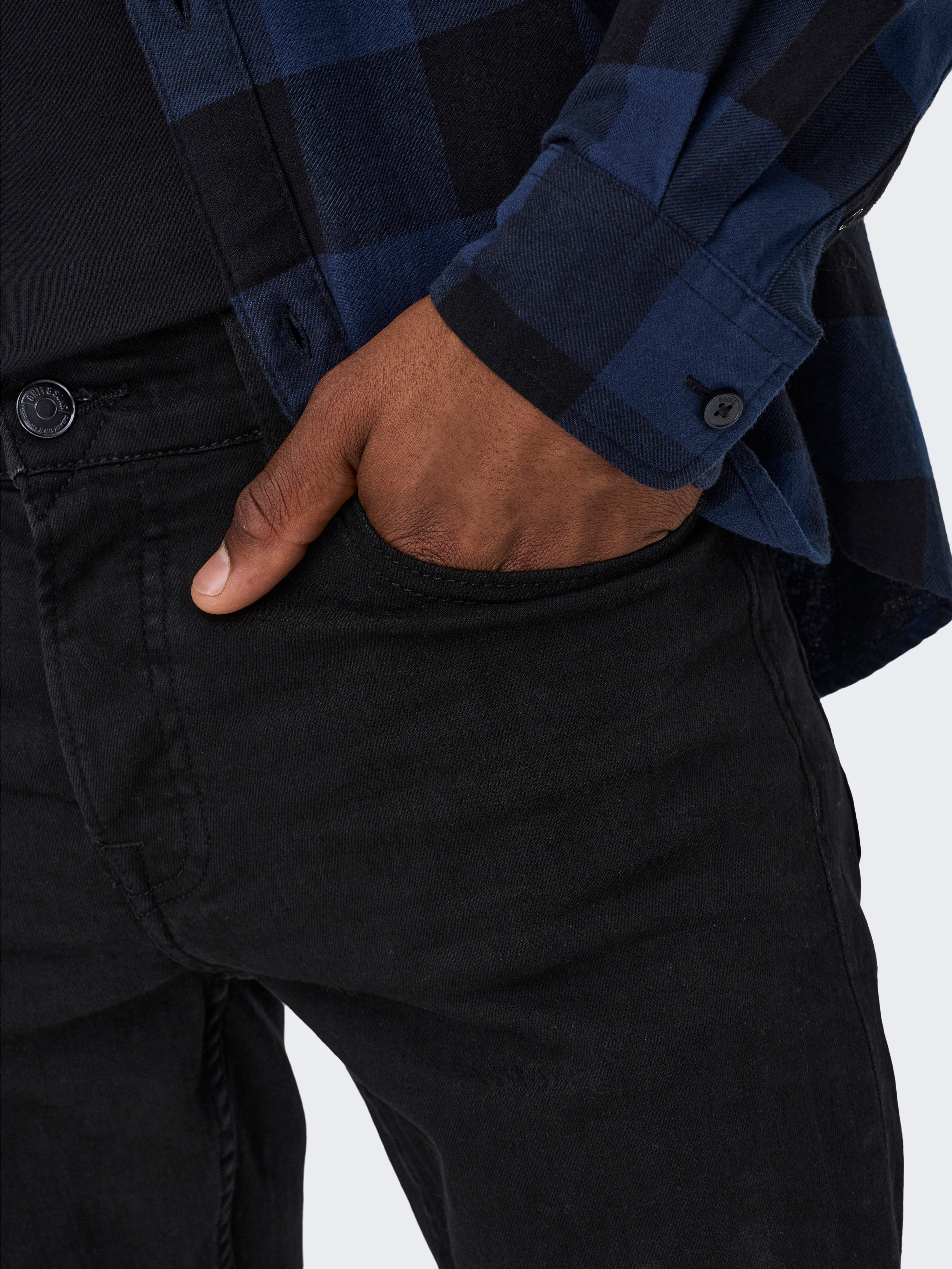 ONSLOOM Mid Rise Slim Fit Jeans Black Denim