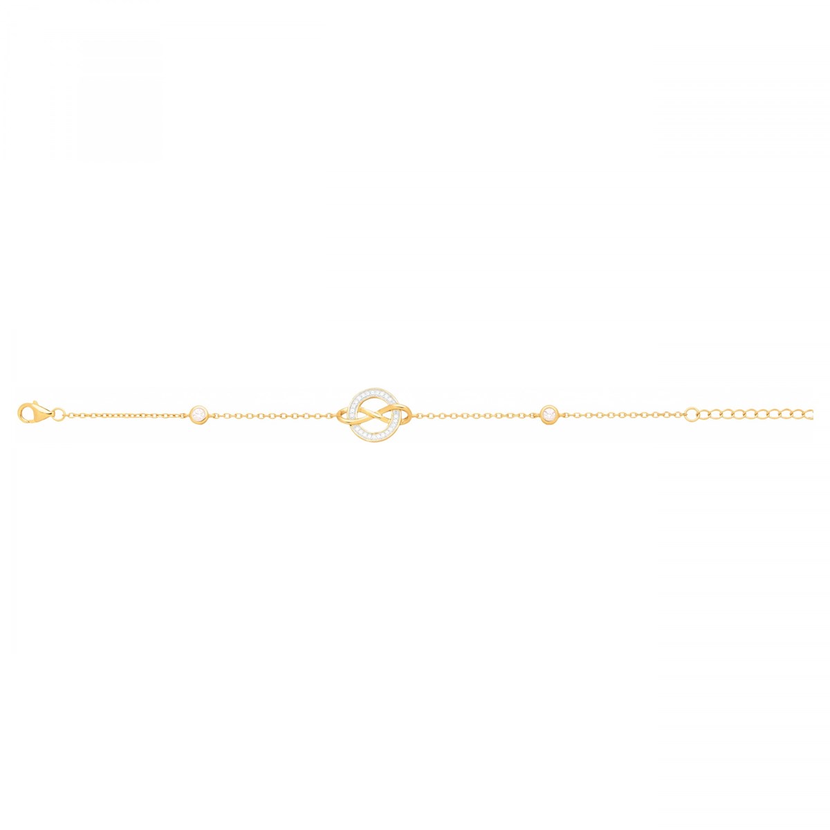 Bracelet souple en Plaqué Or avec oxyde de zirconium blanc