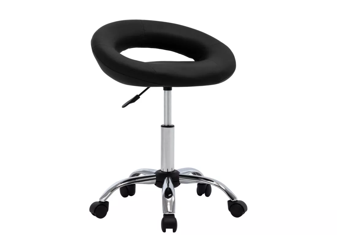Chaise de travail roulante Noir Similicuir