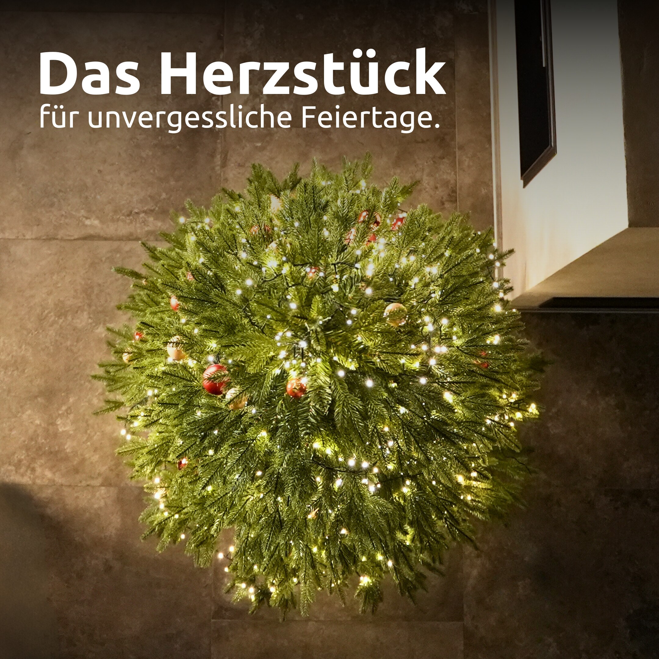 holz4home® Künstlicher Weihnachtsbaum PE + PVC inkl. Lichterkette | 220 cm