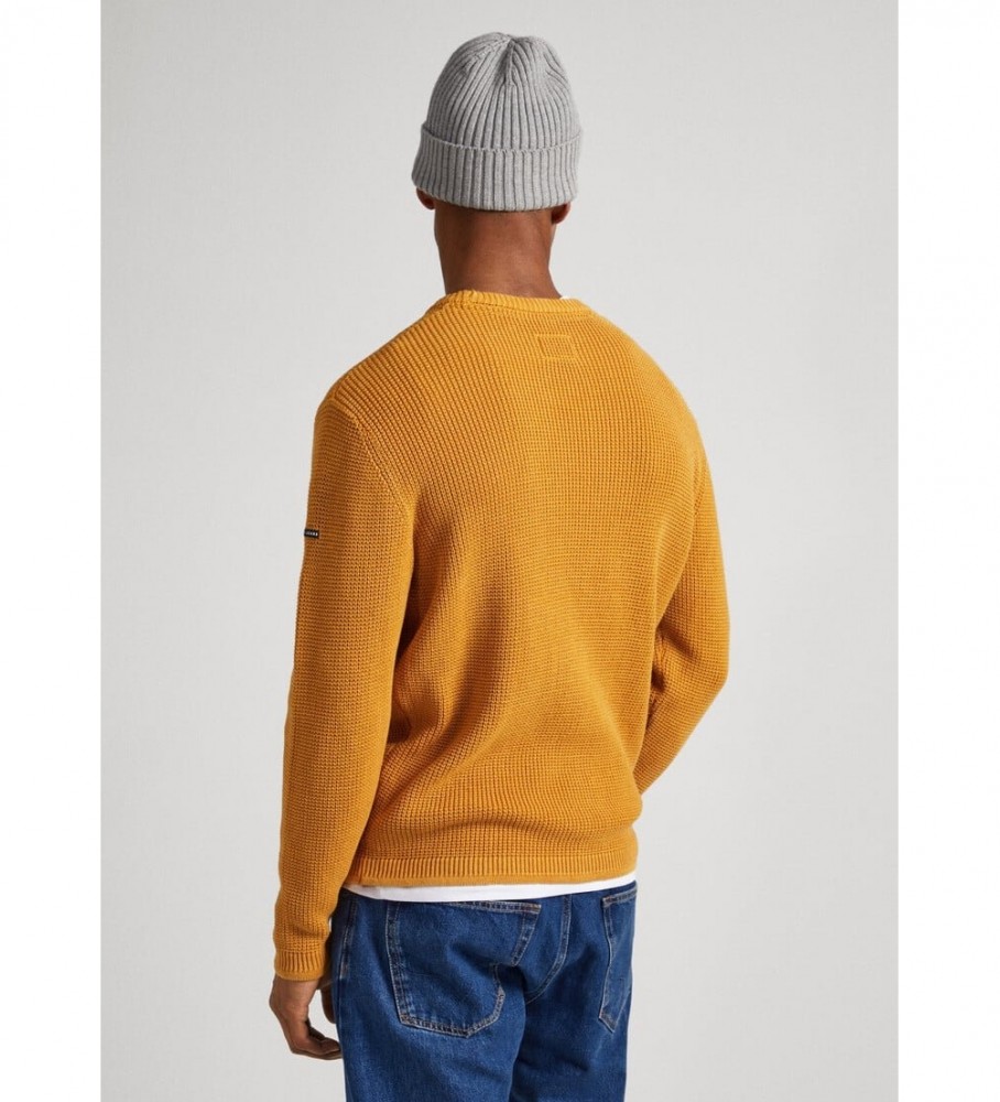 Suéter Pepe Jeans Dean de gola redonda mostarda