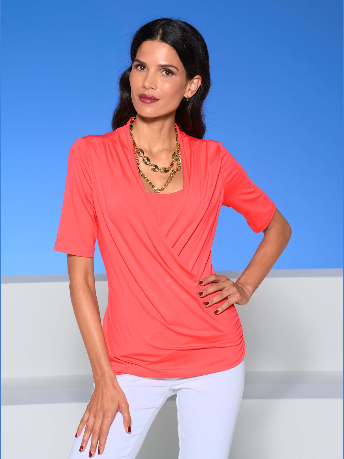 T-shirt joli effet cache-cœur