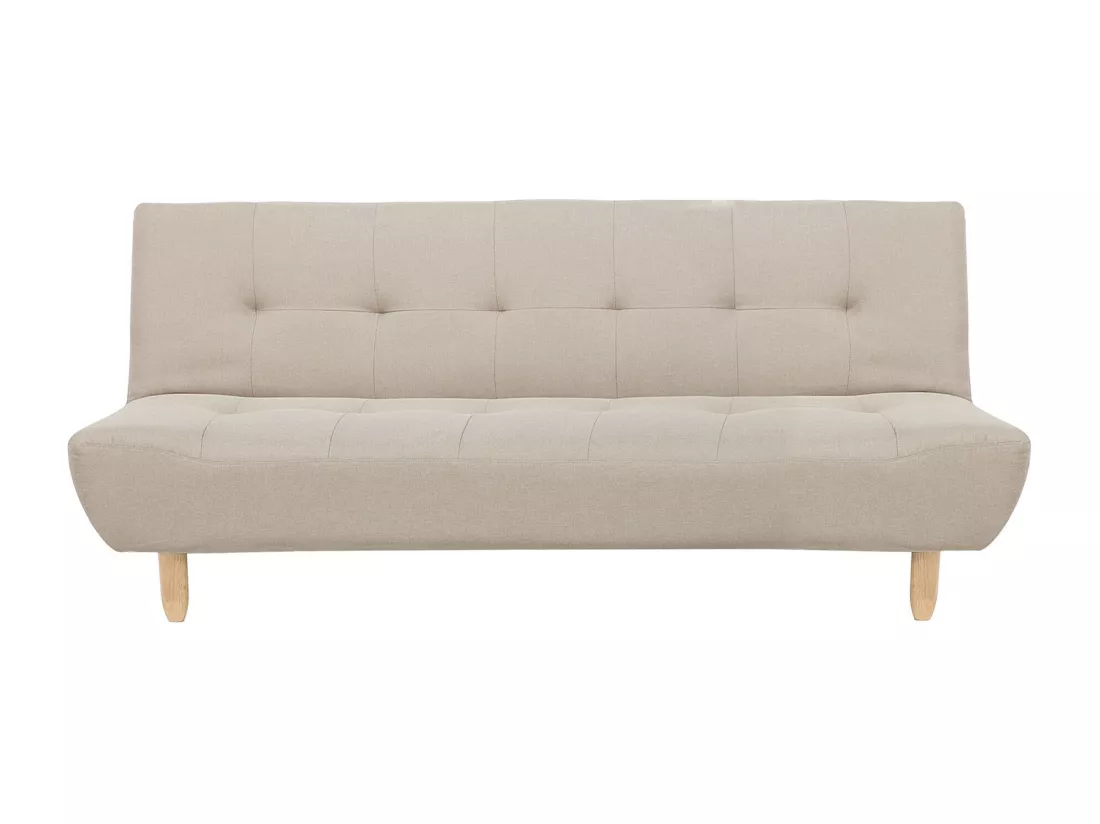 Canapé convertible 3 places en tissu beige ALSTEN