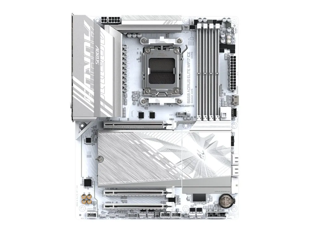 AORUS B850 ELITE WIFI7 ICE - Bundkort - ATX - Socket AM5 - AMD B850 Chipset - USB-C 3.2 Gen 2x2, USB-C 3.2 Gen2, USB 3.2 Gen 2, USB 3.2 Gen 1 - Bluetooth, Wi-Fi 7, 2.5 Gigabit LAN - onboard grafik (CPU påkrævet) - HD Audio (8-kanaler)