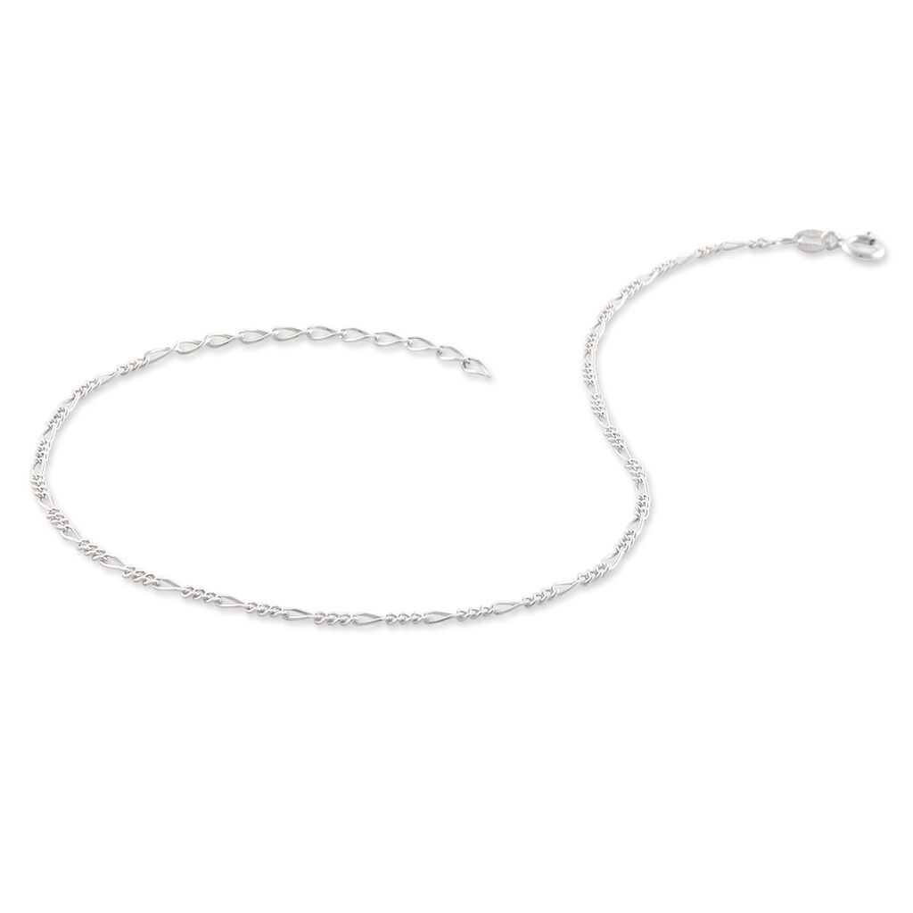 Chaîne De Cheville Cleona Maille Alternee 1/3 Argent Blanc