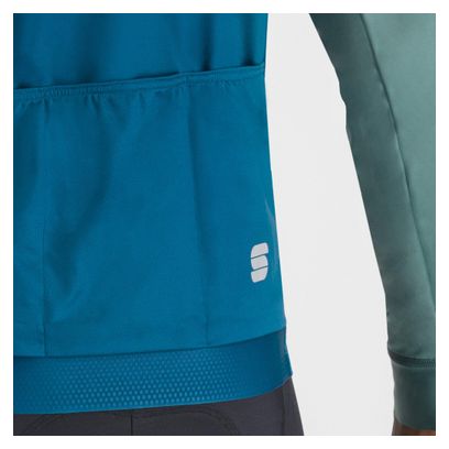 Maillot Manches Longues Sportful Supergiara Thermal Bleu/Vert