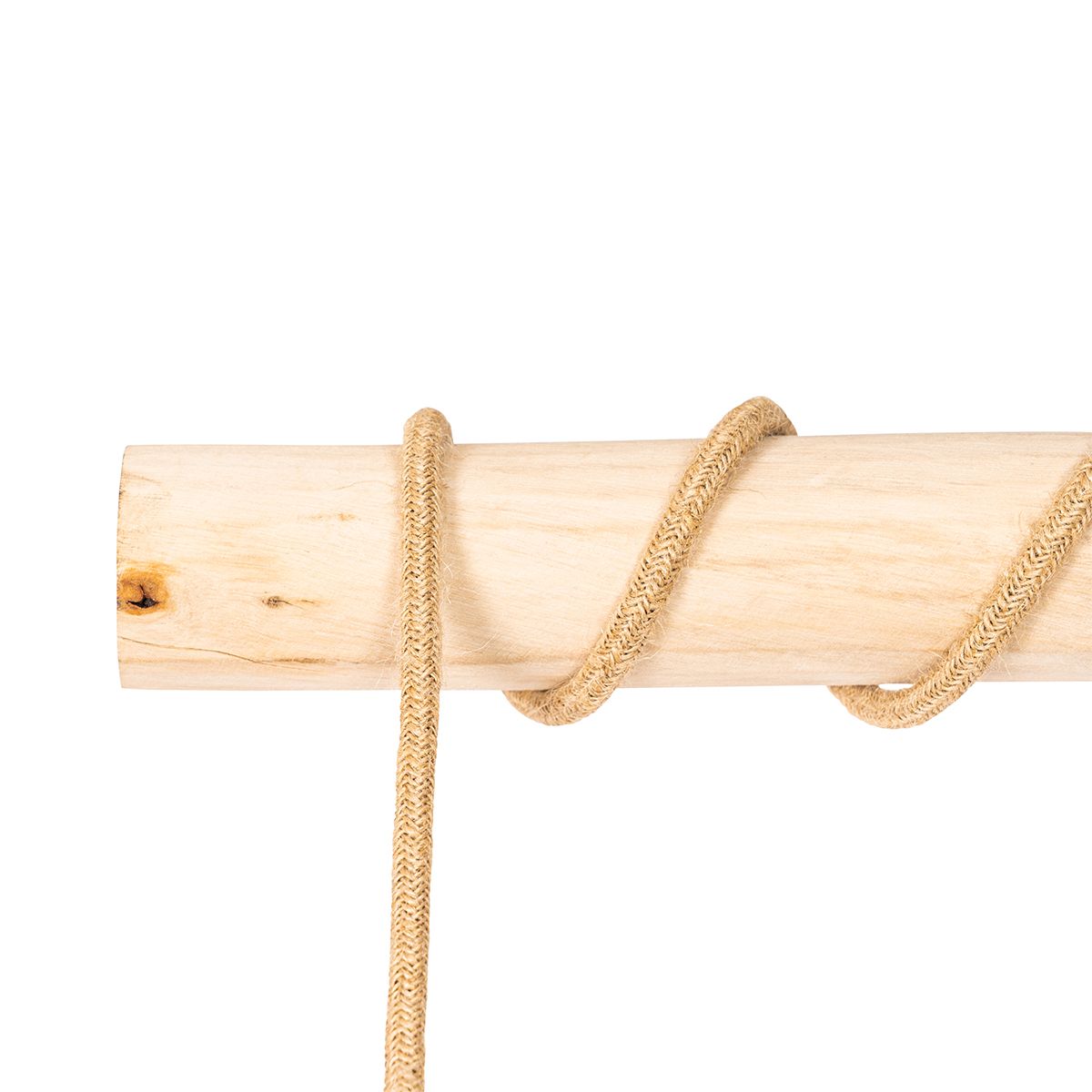 Landelijke hanglamp goud met hout 3-lichts - Yura
