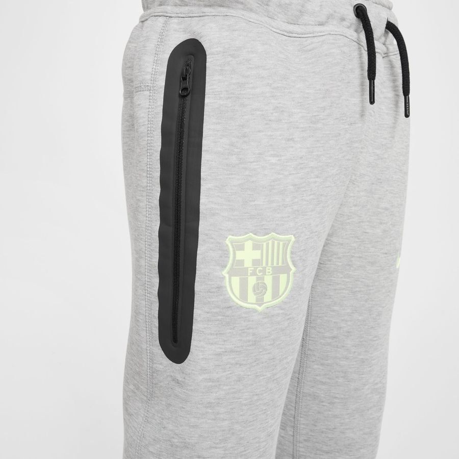 FC Barcelone Bas de Survêtement NSW Tech Fleece - Gris/Jaune Fluo Enfant